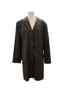 SPORT COLLECTION SZ 14 heathered gray lined lightweight long coat vintage